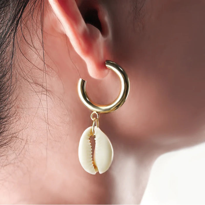 Muschelohrringe mit Seestern und Perle