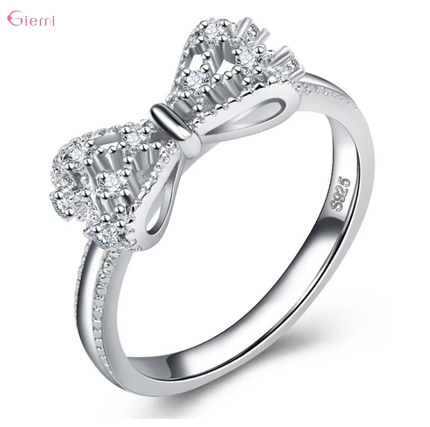 Silberner Schleifenring mit Zirkonia – Eleganz mit einem verspielten Touch