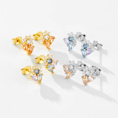 Silber Sun Flower Ohrringe