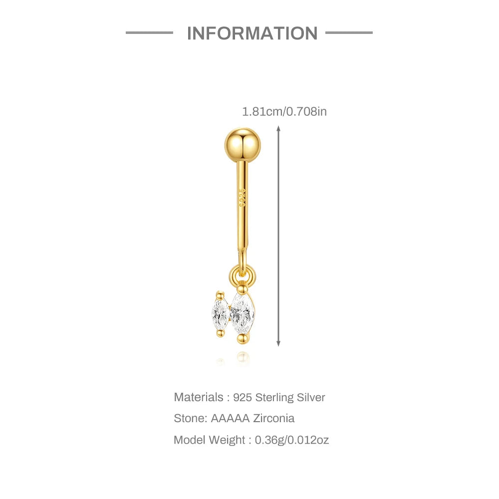 Piercing-Ohrring für Damen, S925 Sterlingsilber