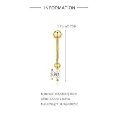Piercing-Ohrring für Damen, S925 Sterlingsilber