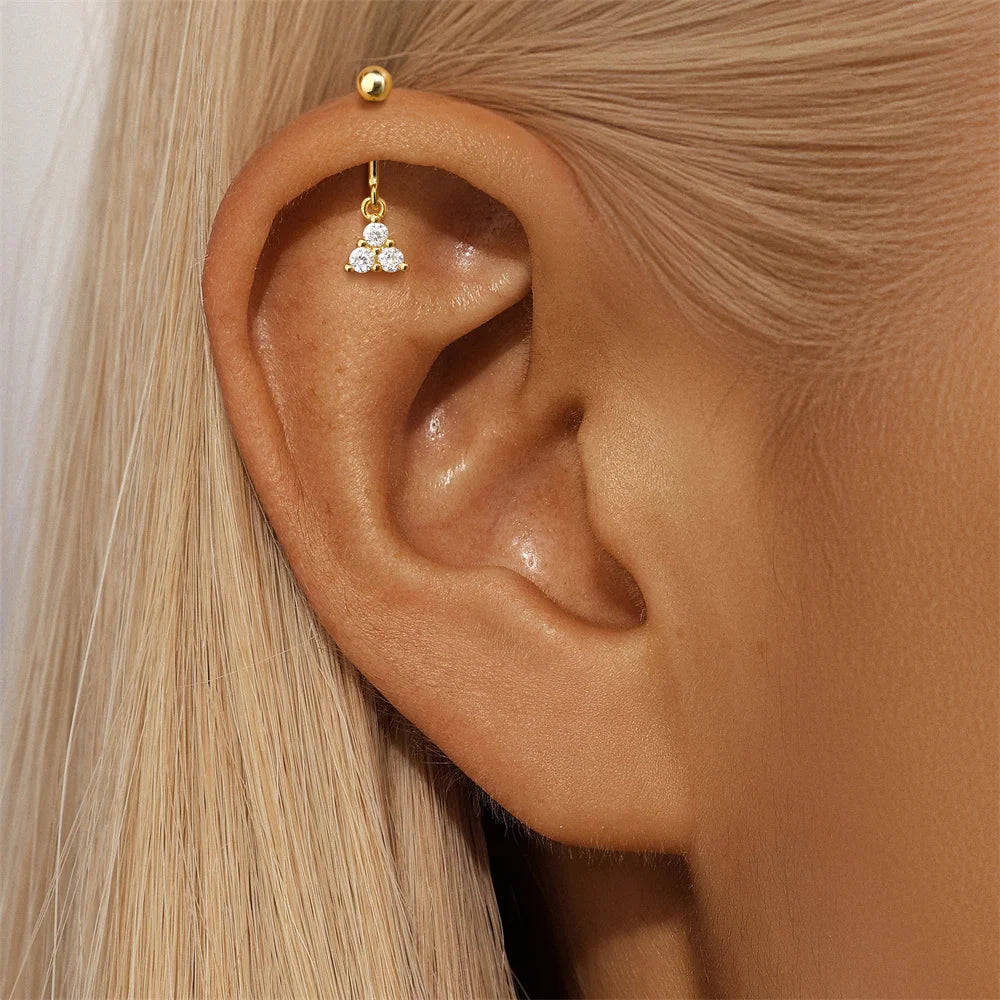 Piercing-Ohrring für Damen, S925 Sterlingsilber