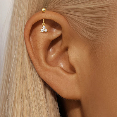 Piercing-Ohrring für Damen, S925 Sterlingsilber