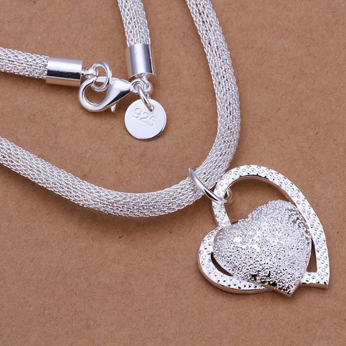 Silberkette mit Herzanhänger, 925 Silber