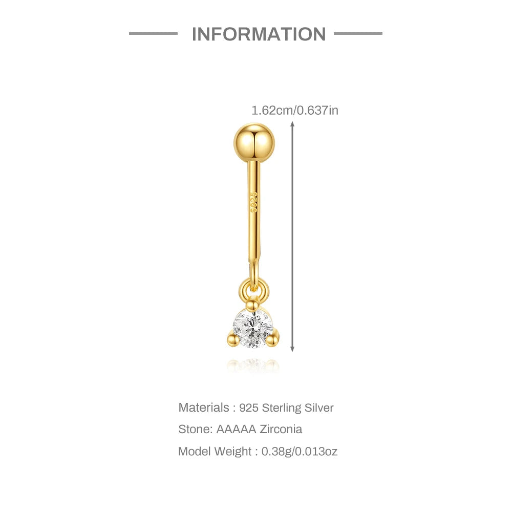 Piercing-Ohrring für Damen, S925 Sterlingsilber