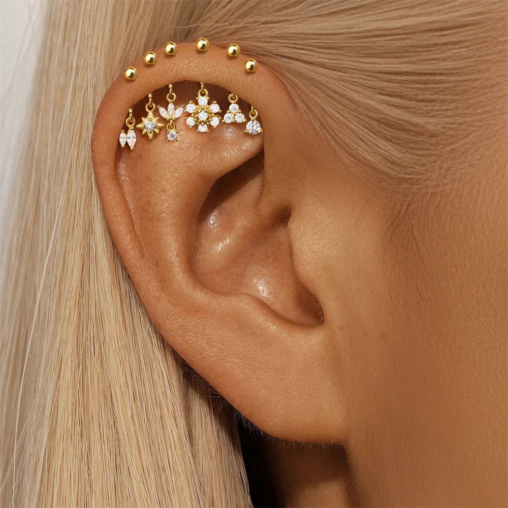 Piercing-Ohrring für Damen, S925 Sterlingsilber